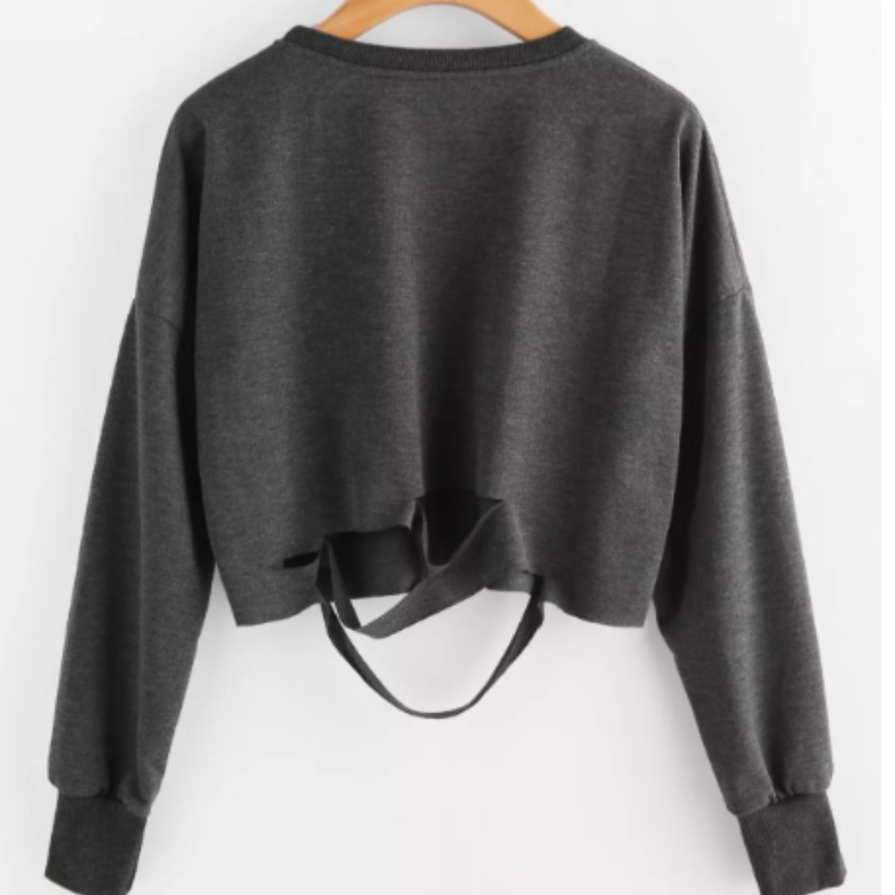 HOST PICK** CUT OUT SWEATSHIRT - Picture 2 of 7